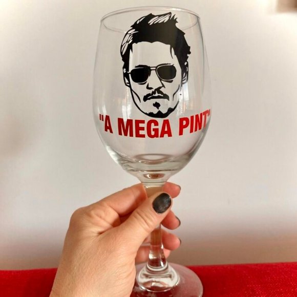 Johnny Depp Dining Mega Pint Wine Glass Johnny Depp Mega Pint Wine